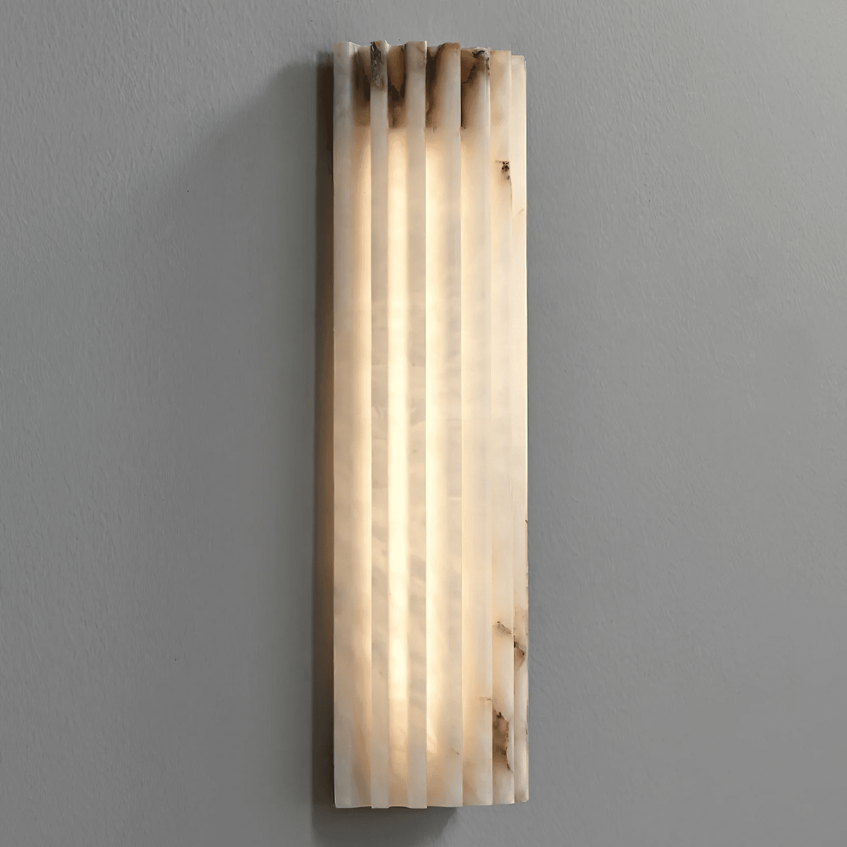 Wall Sconce Natural Alabaster Stone and Vertical Fluted Design - Image 44