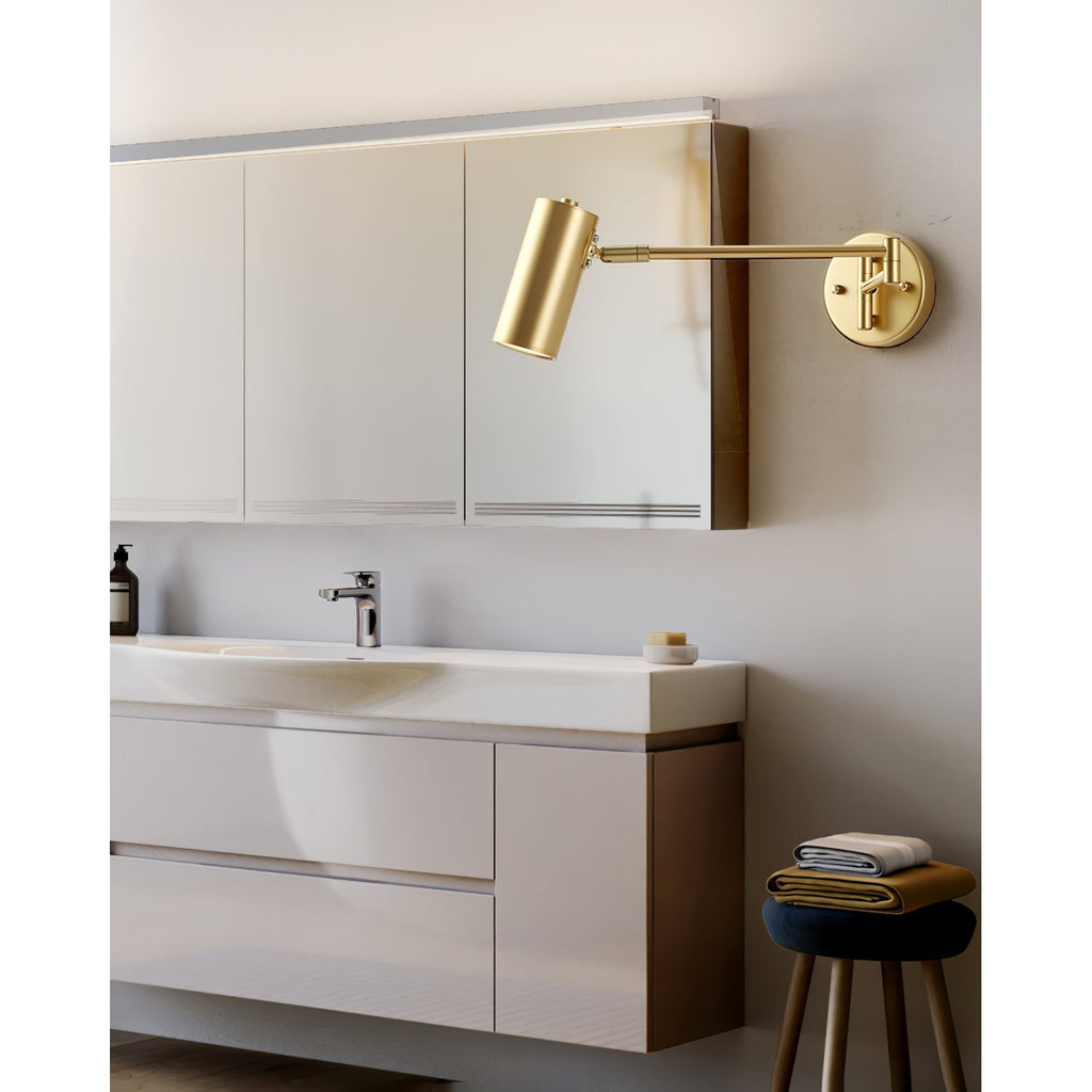 Wall Sconce with Adjustable Swing Arm and Cylindrical Shade LED Light - Image 14