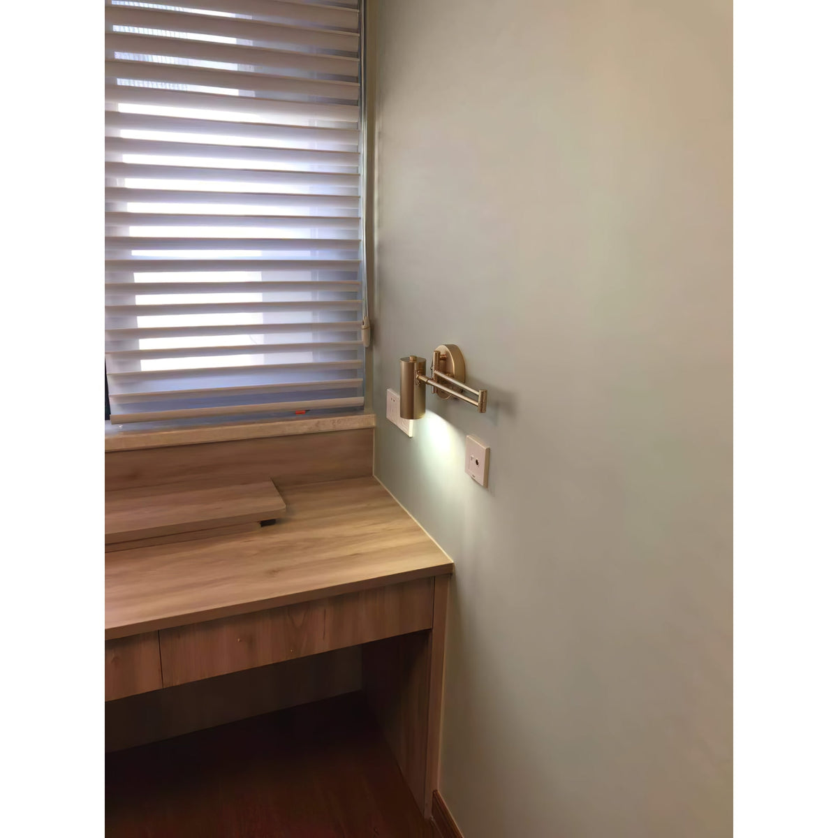 Wall Sconce with Adjustable Swing Arm and Cylindrical Shade LED Light - Image 17