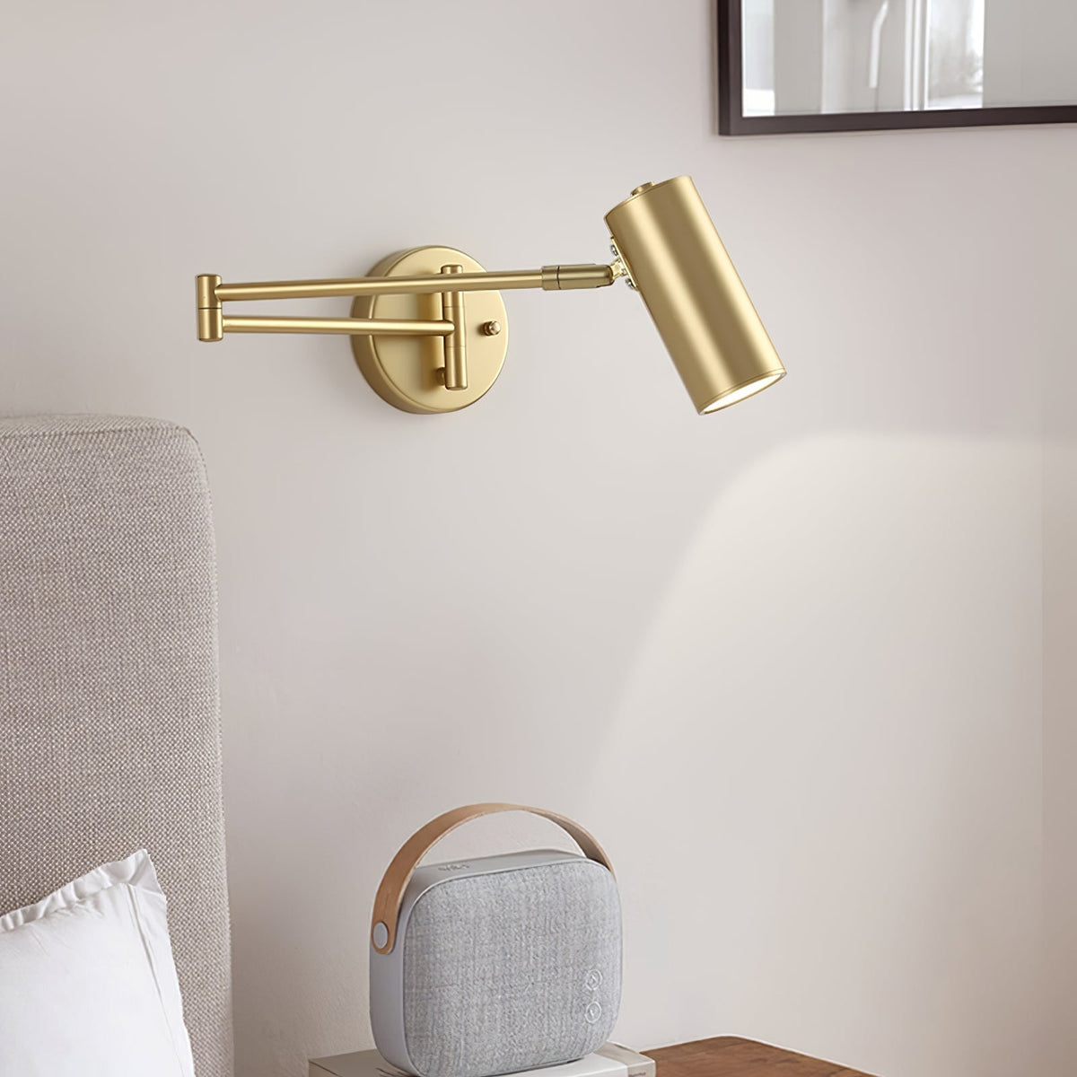 Wall Sconce with Adjustable Swing Arm and Cylindrical Shade LED Light - Image 27
