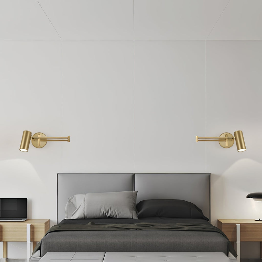 Wall Sconce with Adjustable Swing Arm and Cylindrical Shade LED Light - Image 30