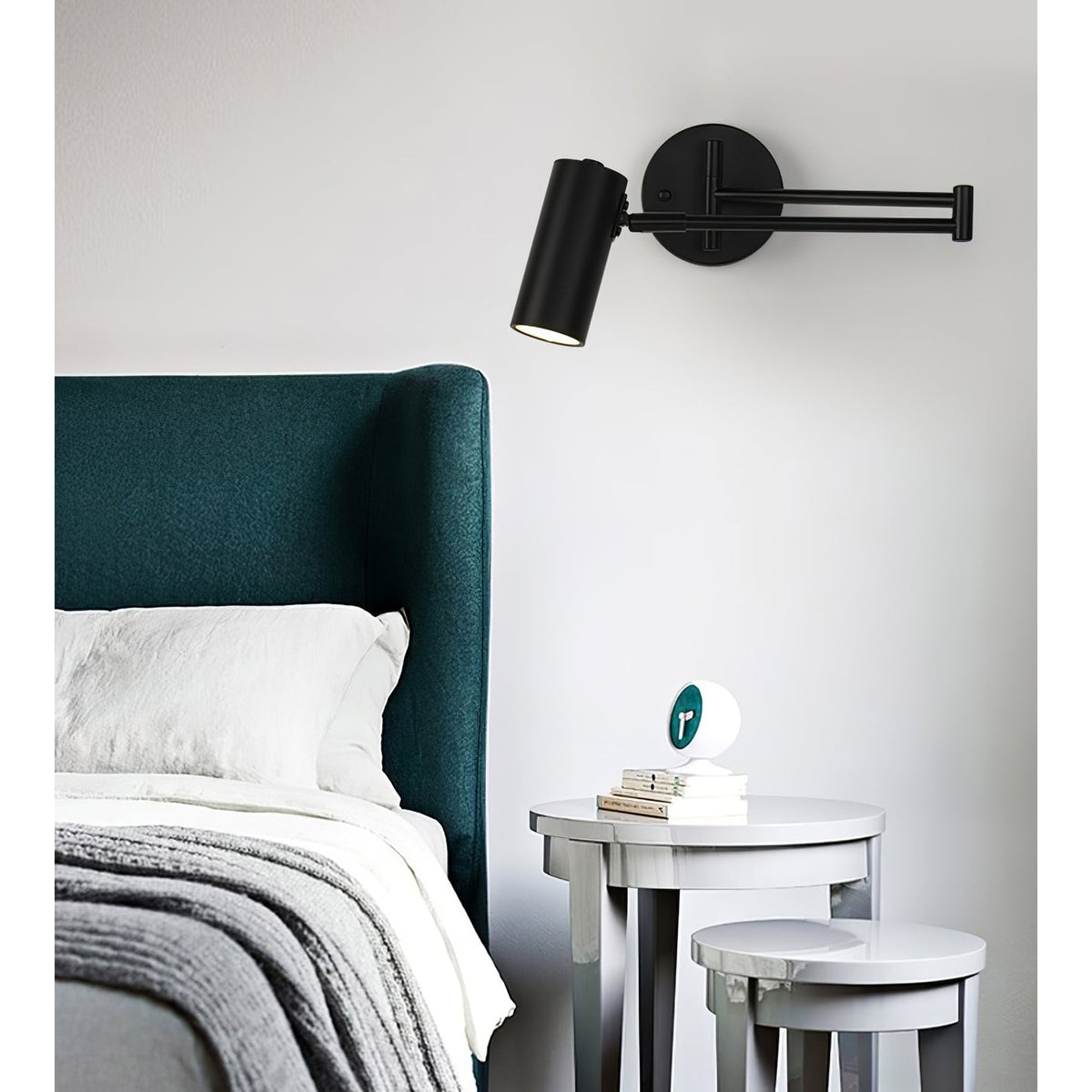 Wall Sconce with Adjustable Swing Arm and Cylindrical Shade LED Light - Image 33
