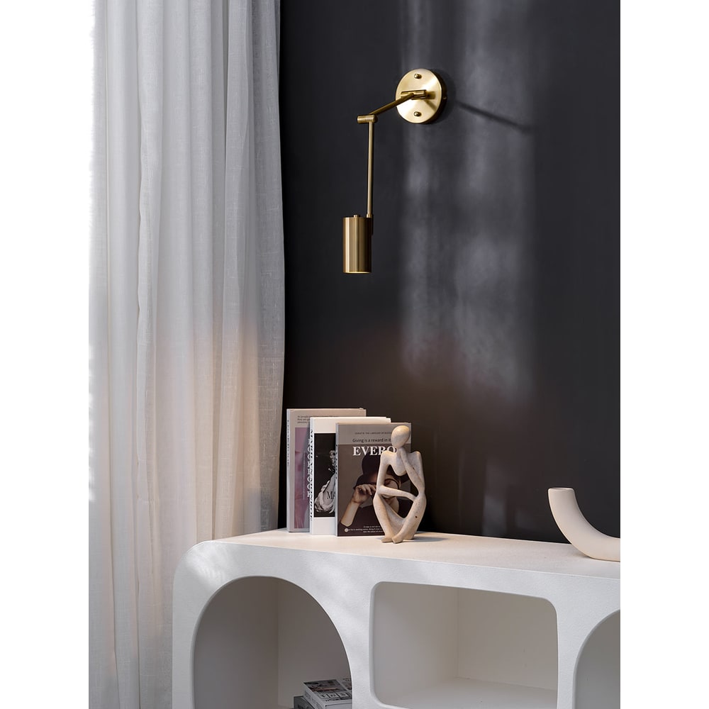 Wall Sconce with Adjustable Swing Arm and Cylindrical Shade LED Light - Image 38