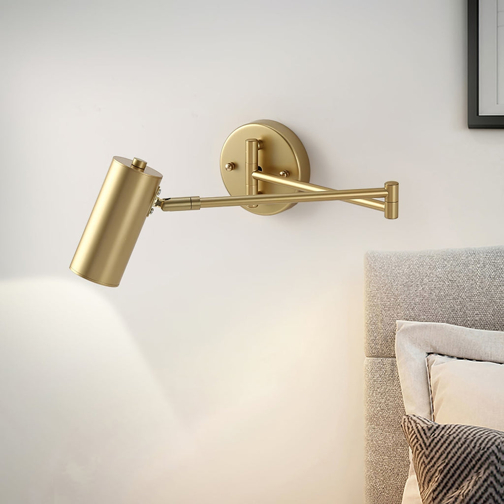 Wall Sconce with Adjustable Swing Arm and Cylindrical Shade LED Light - Image 4