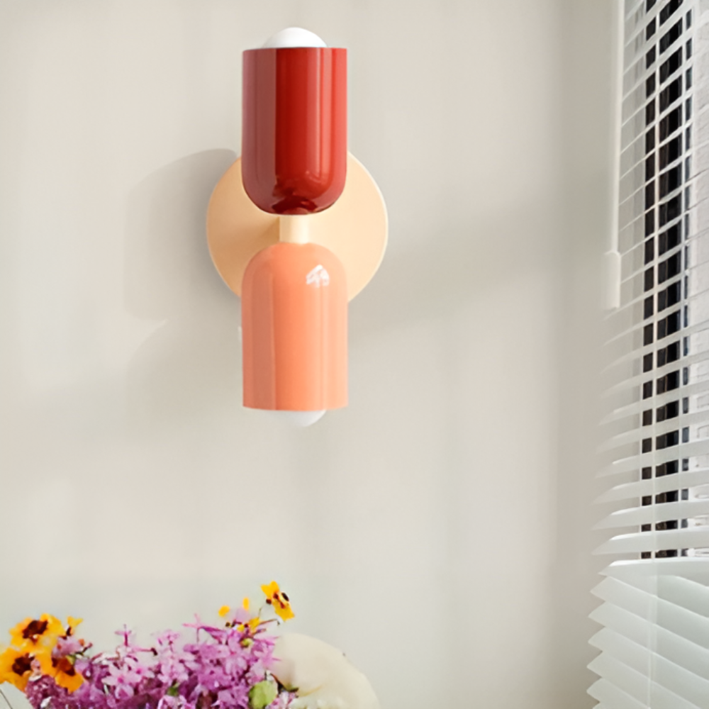 Wall Sconce with Dual Capsule Shades and Up-Down Lighting - Image 1