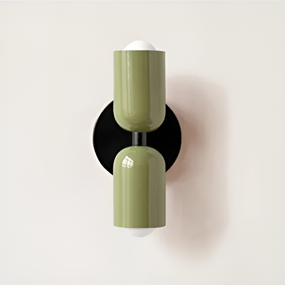 Wall Sconce with Dual Capsule Shades and Up-Down Lighting - Image 10