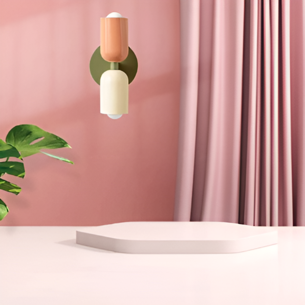 Wall Sconce with Dual Capsule Shades and Up-Down Lighting - Image 3