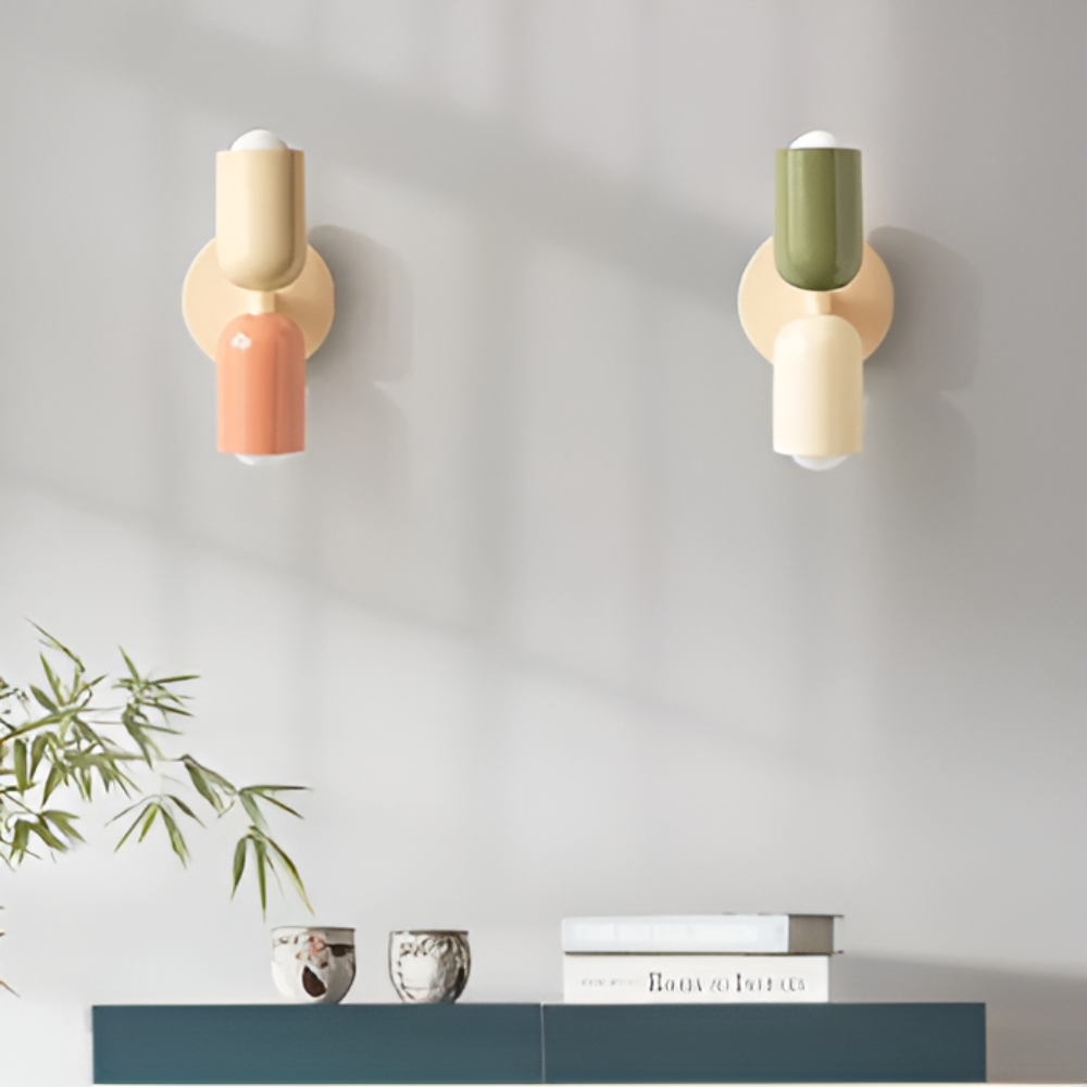 Wall Sconce with Dual Capsule Shades and Up-Down Lighting - Image 4