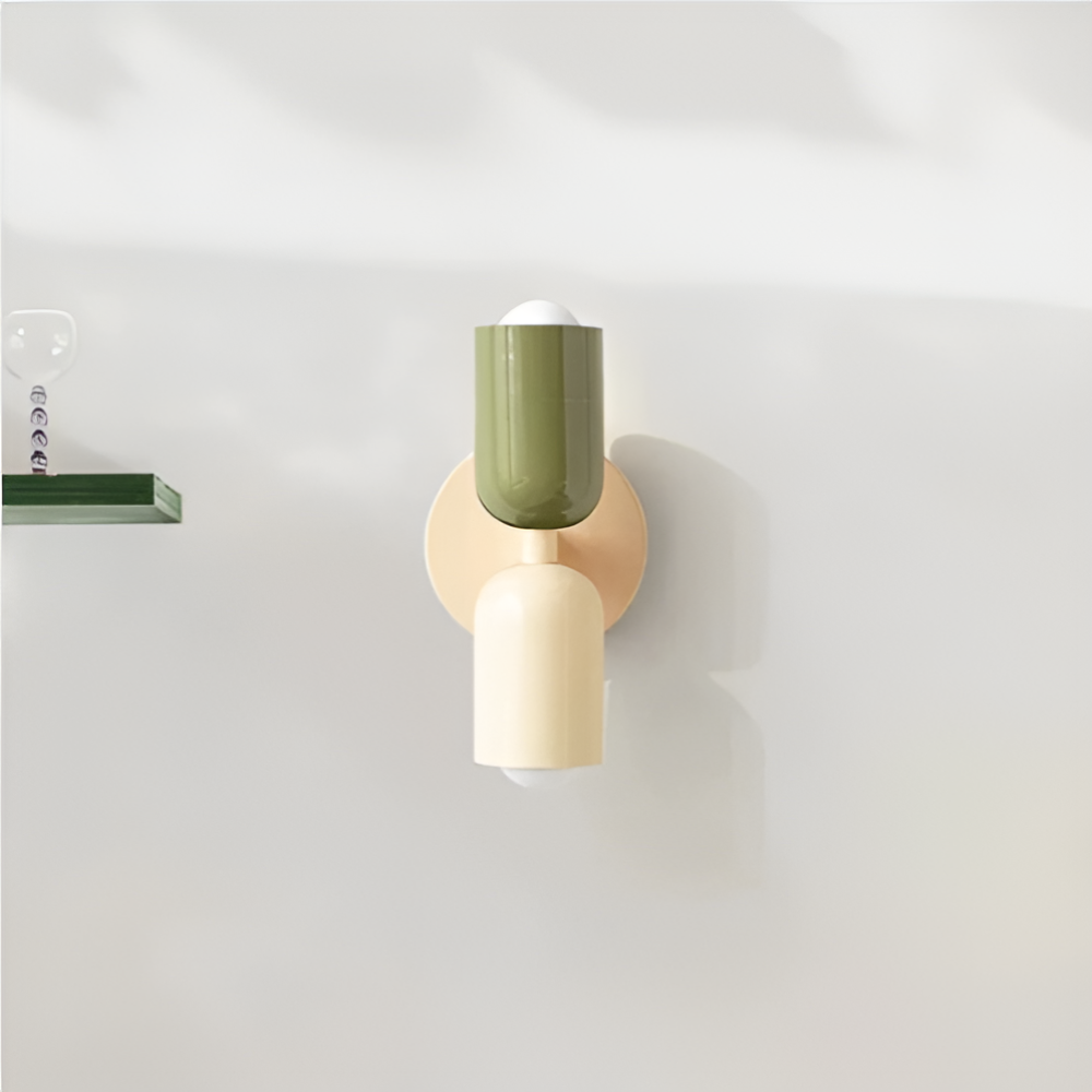 Wall Sconce with Dual Capsule Shades and Up-Down Lighting - Image 5