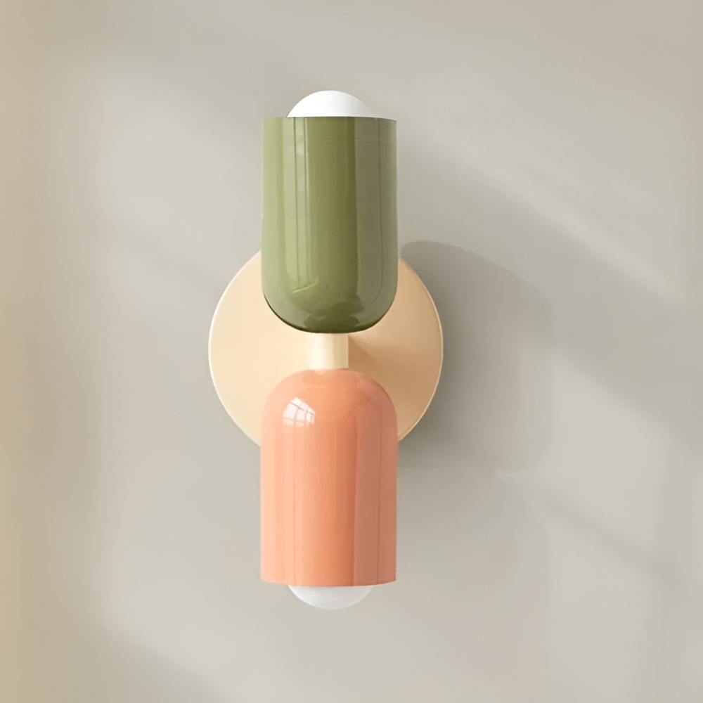 Wall Sconce with Dual Capsule Shades and Up-Down Lighting - Image 6