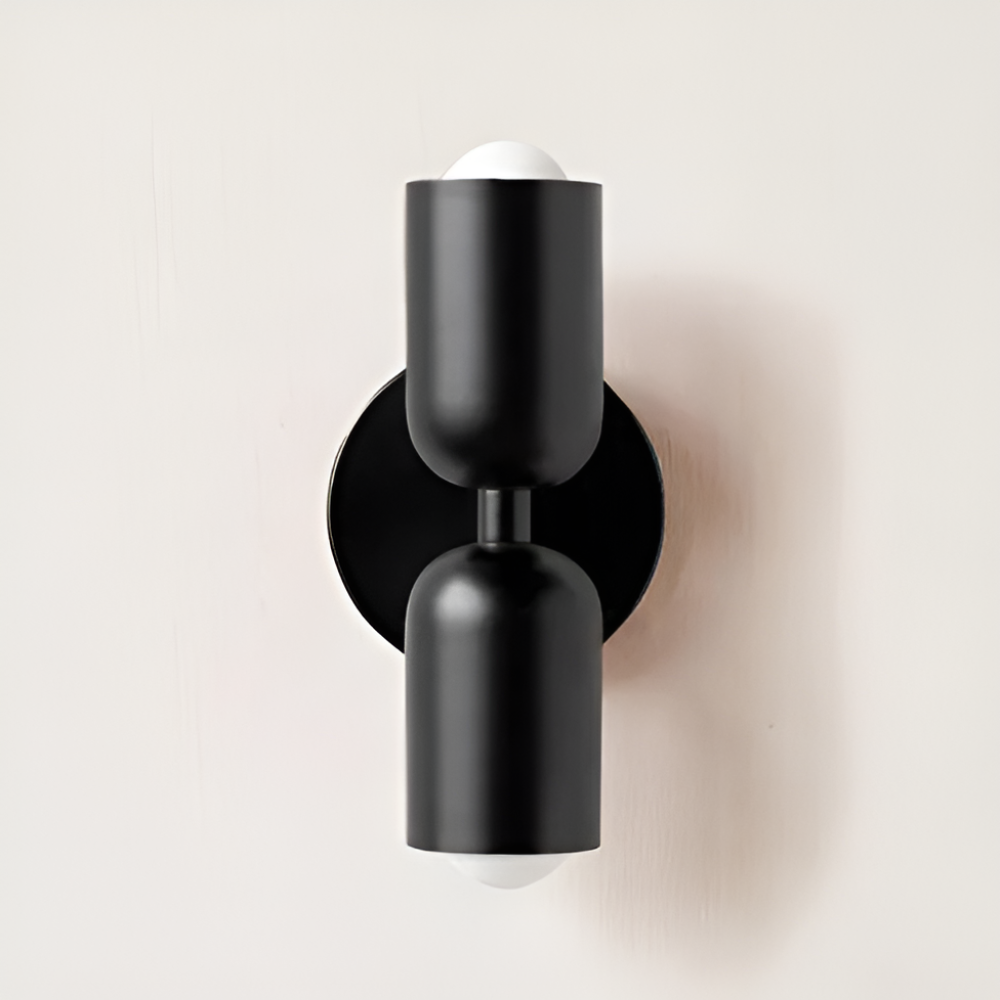 Wall Sconce with Dual Capsule Shades and Up-Down Lighting - Image 8