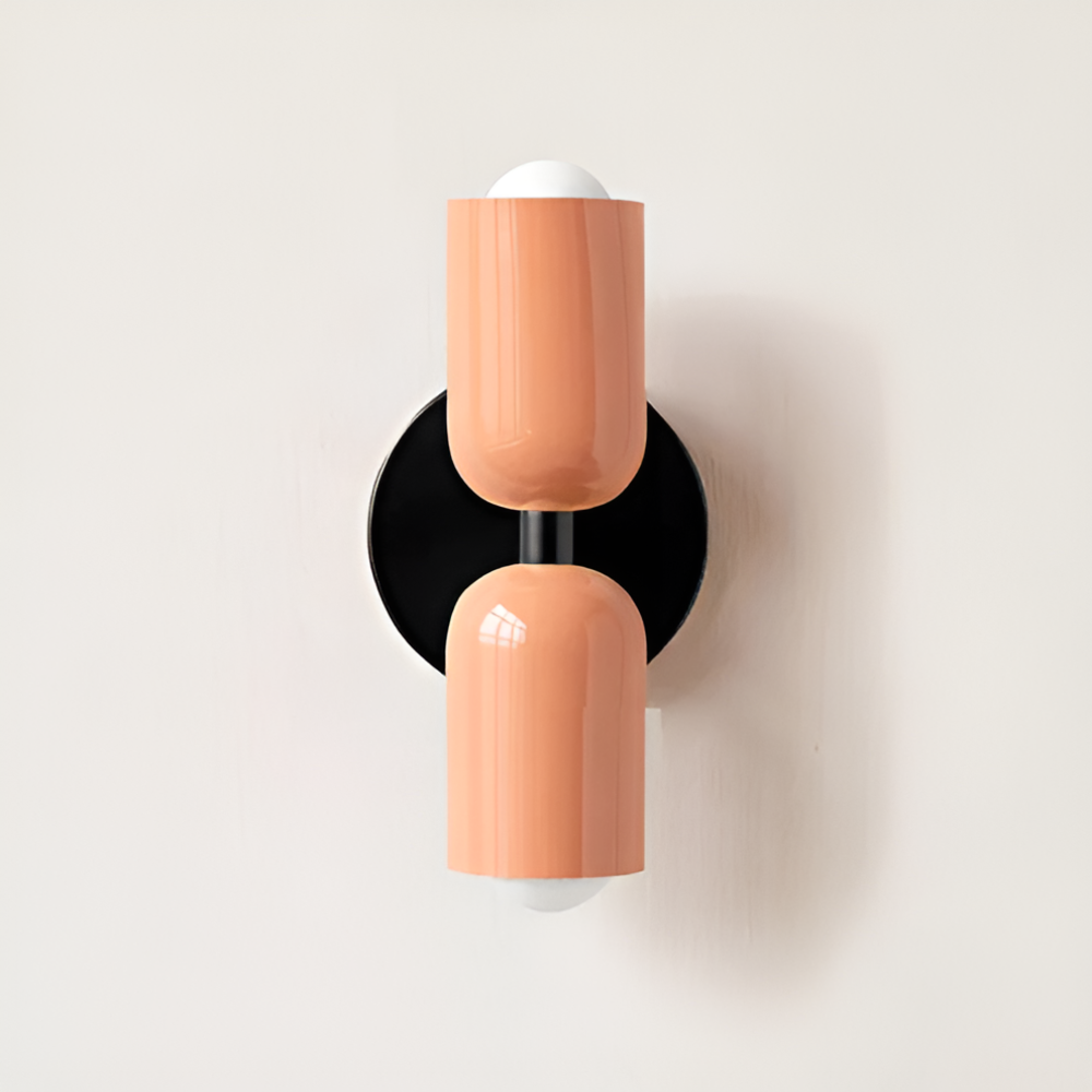 Wall Sconce with Dual Capsule Shades and Up-Down Lighting - Image 9