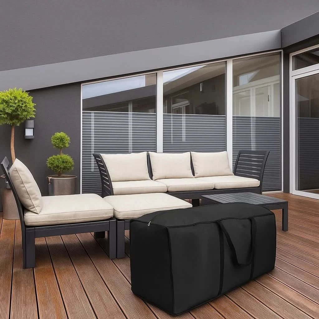 Waterproof Cushion Storage Bag with Handles and Reinforced Seams for Outdoor Patio Furniture - Image 3