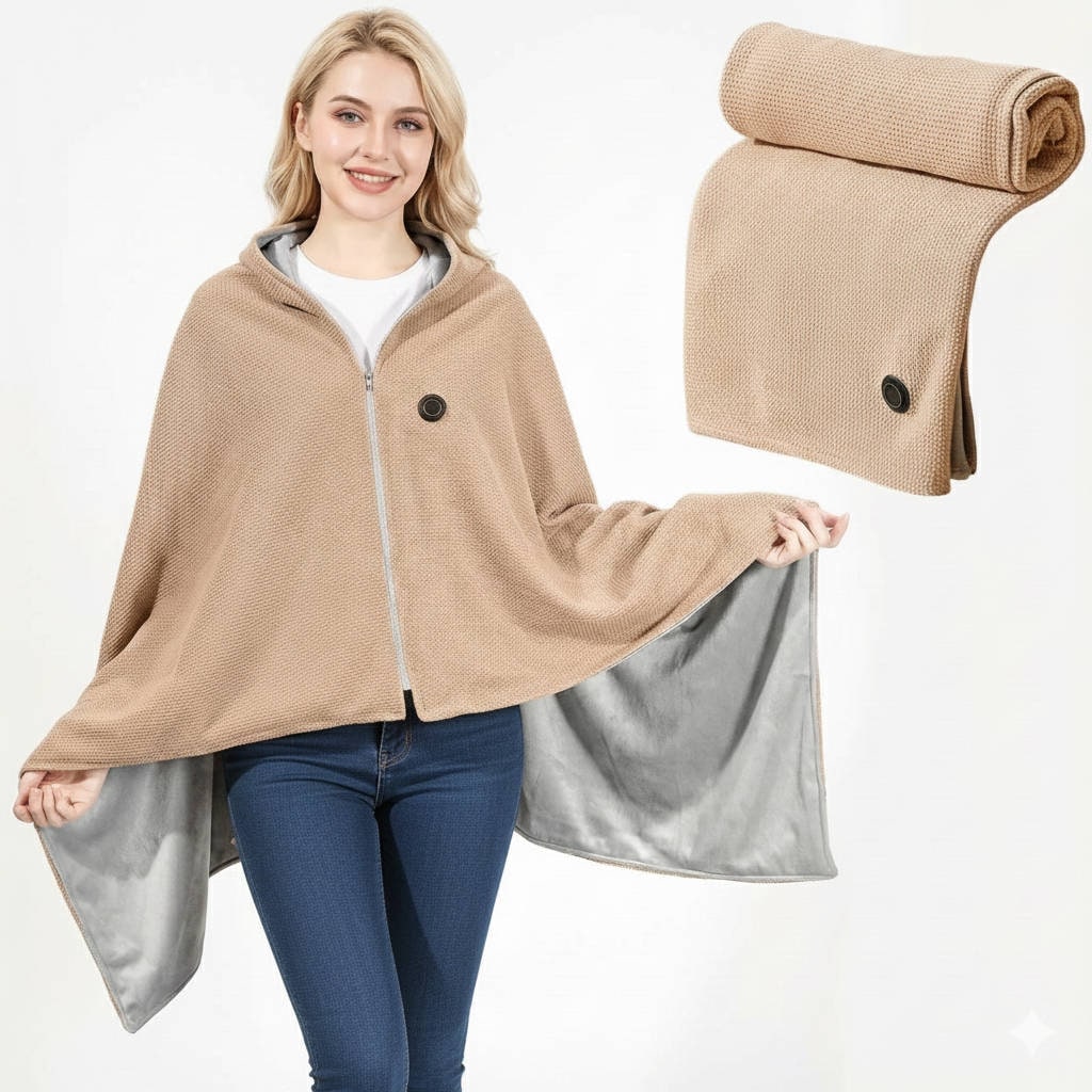 Wearable Heated Blanket with USB Power 8 Heating Zones and Fleece Lining - Image 1