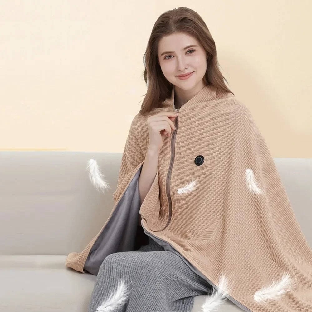 Wearable Heated Blanket with USB Power 8 Heating Zones and Fleece Lining - Image 3