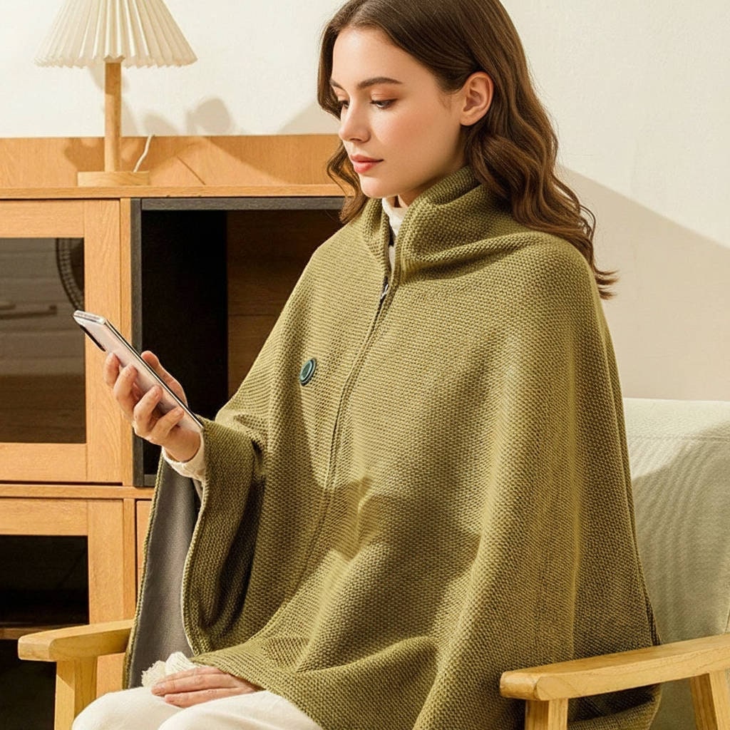 Wearable Heated Blanket with USB Power 8 Heating Zones and Fleece Lining - Image 7
