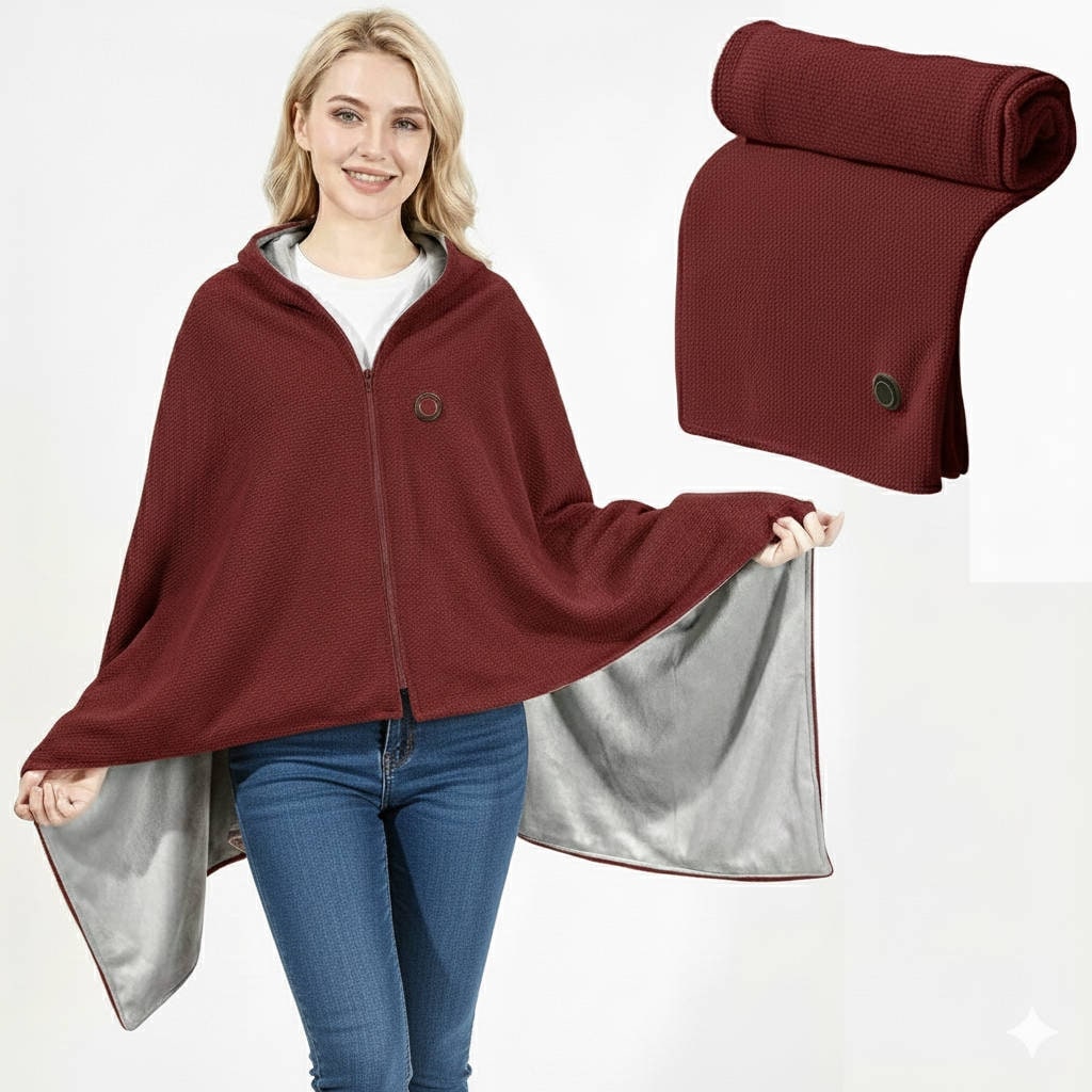 Wearable Heated Blanket with USB Power 8 Heating Zones and Fleece Lining - Image 8