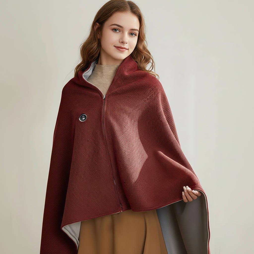 Wearable Heated Blanket with USB Power 8 Heating Zones and Fleece Lining - Image 9