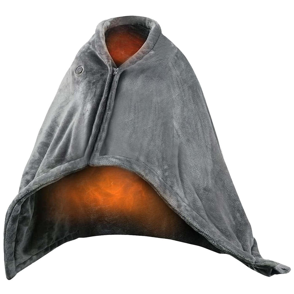Wearable Heated Blanket with USB Power Fleece Shawl Wrap and Front Zipper 59x31in - Image 4