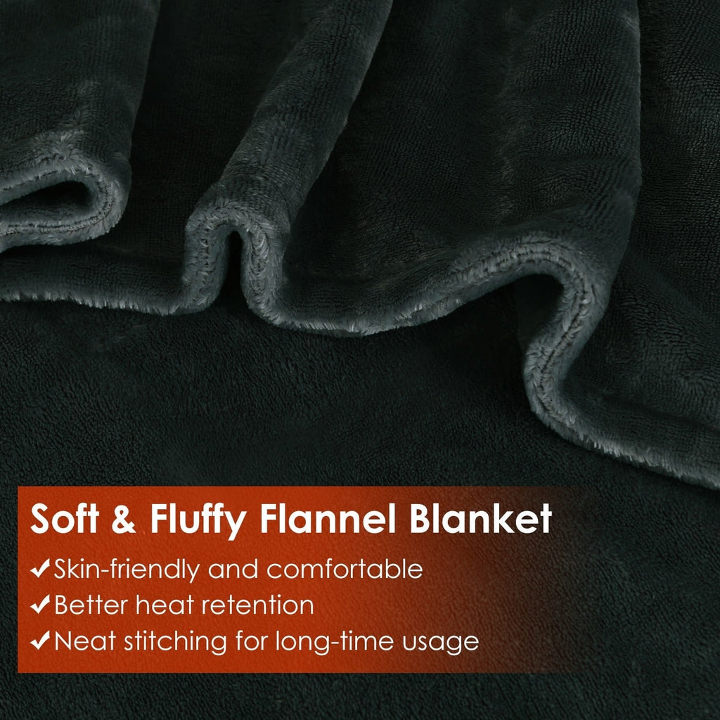 Wearable Heated Blanket with USB Power Fleece Shawl Wrap and Front Zipper 59x31in - Image 5