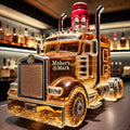Whiskey Decanter Semi-Truck Shaped Glass Bottle with Dual Exhaust Details - Image 3
