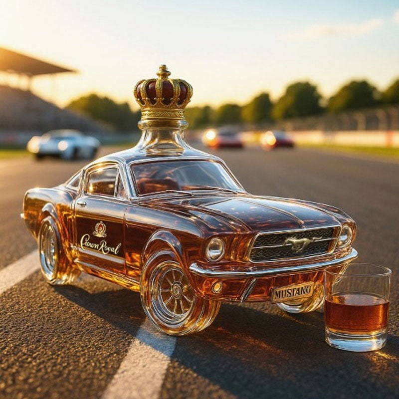 Whiskey Decanter with Sports Car Silhouette and Decorative Stopper - Image 5