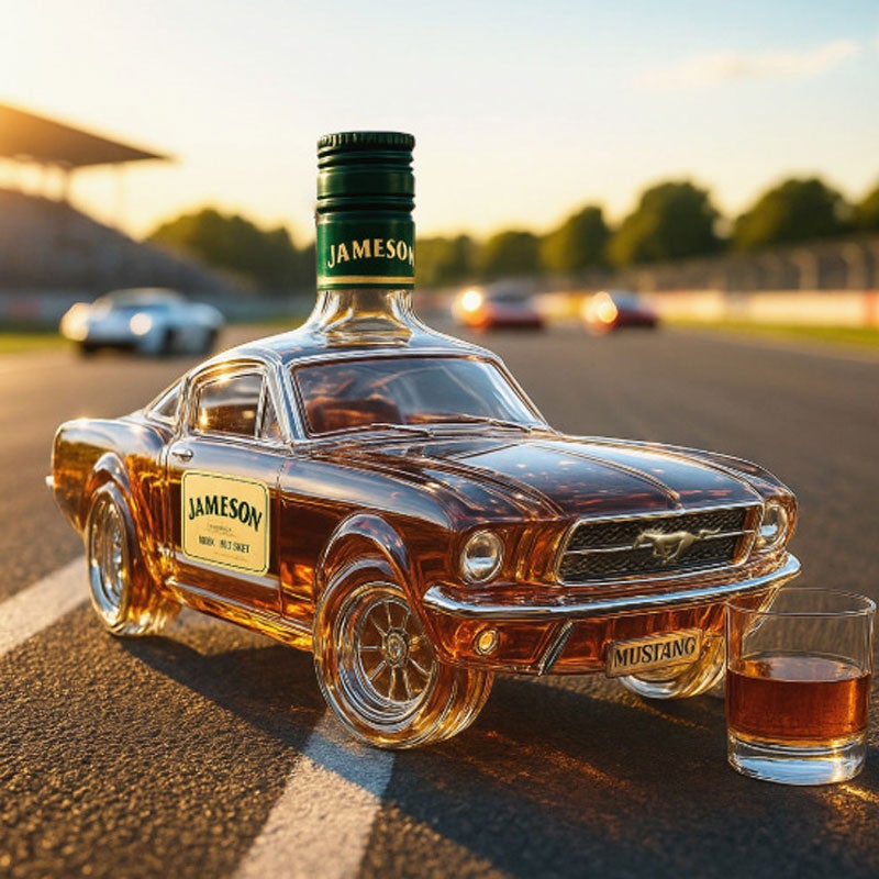 Whiskey Decanter with Sports Car Silhouette and Decorative Stopper - Image 7