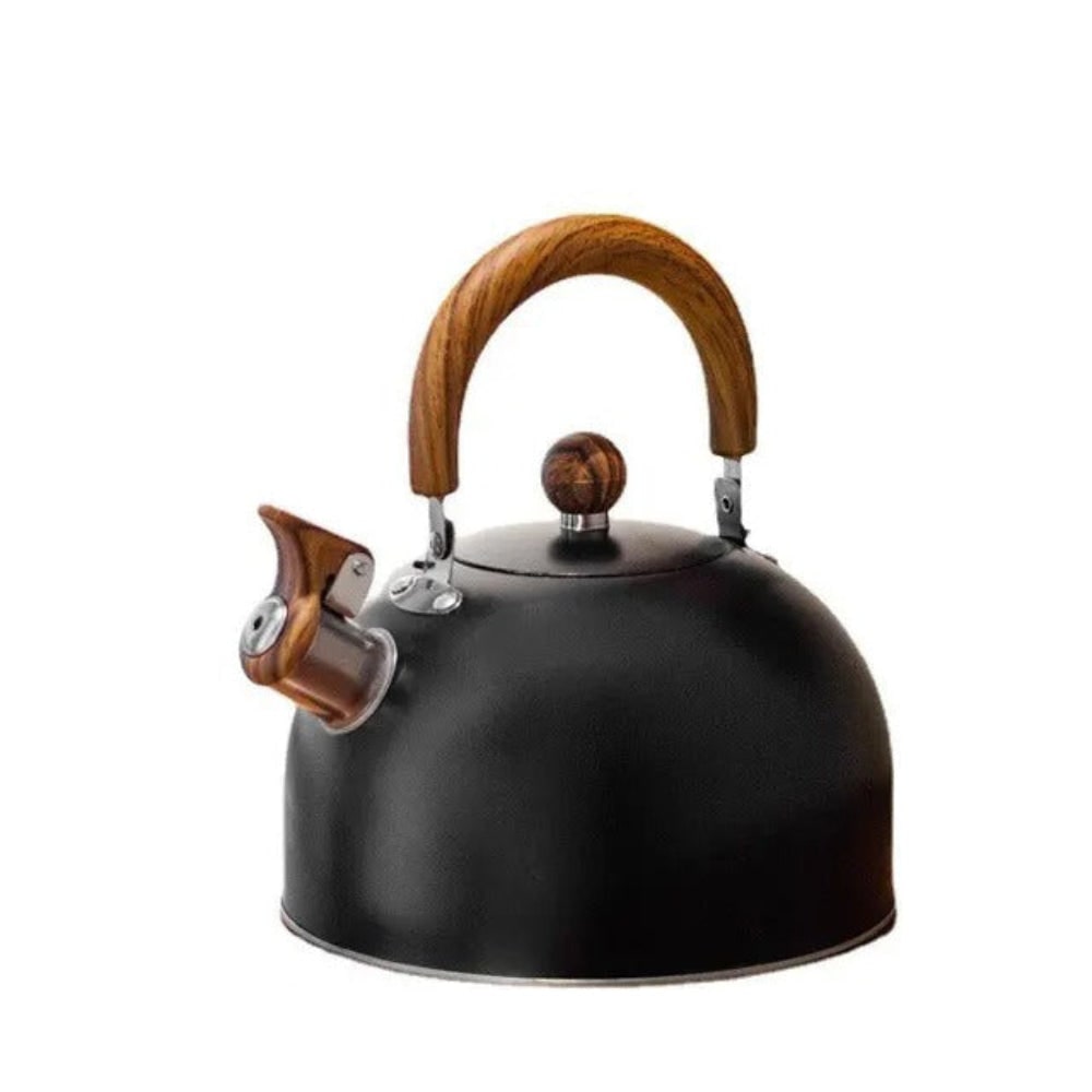 Whistling Kettle Tea with Stainless Steel Stovetop Design and Wood-Grain Handle - Image 8