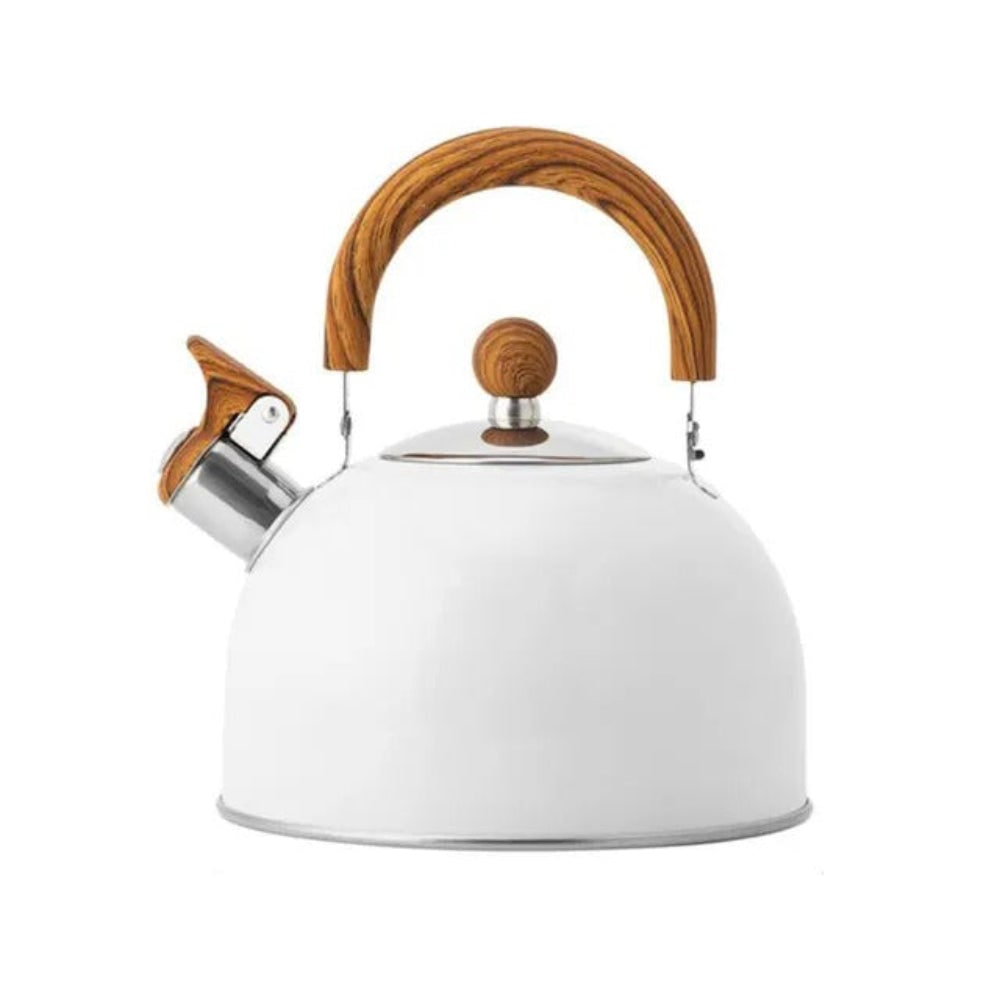 Whistling Kettle Tea with Stainless Steel Stovetop Design and Wood-Grain Handle - Image 9