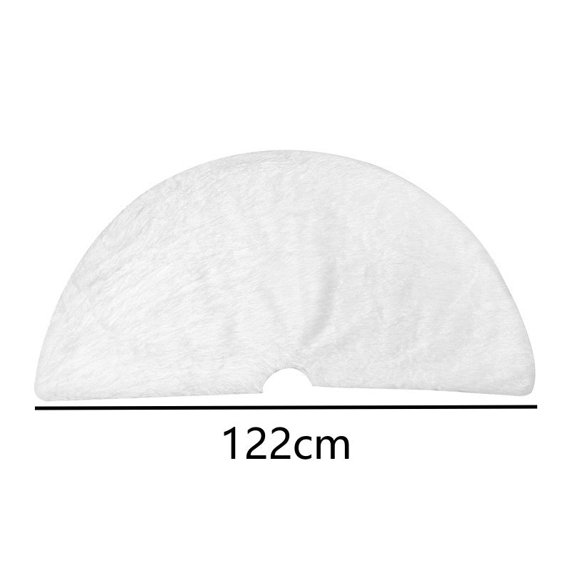 White Faux Fur Christmas Tree Skirt with Plush Fluffy Texture for Holiday Décor - Image 6