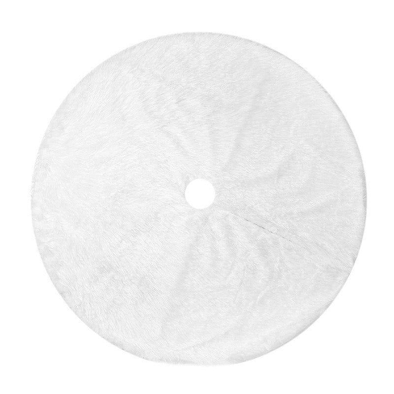 White Faux Fur Christmas Tree Skirt with Plush Fluffy Texture for Holiday Décor - Image 7