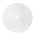White Faux Fur Christmas Tree Skirt with Plush Fluffy Texture for Holiday Décor - Image 7
