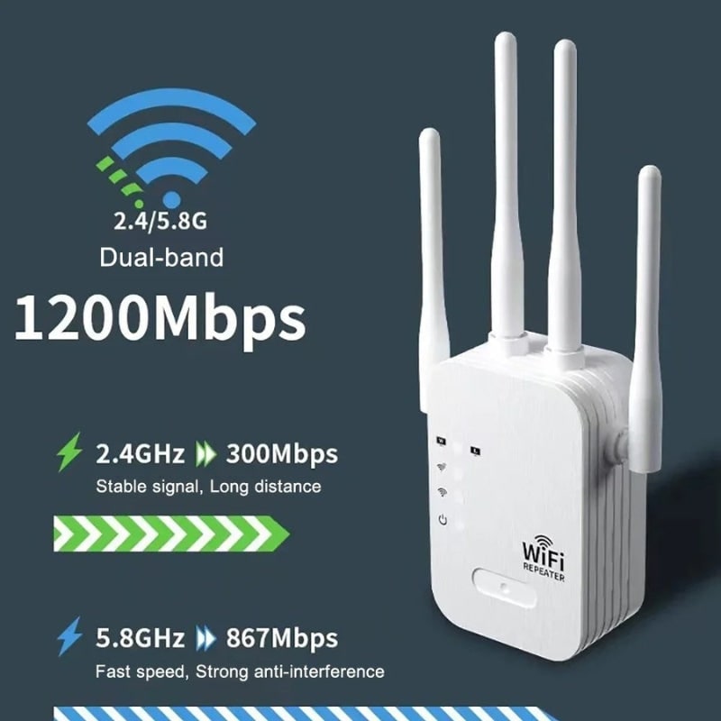 WIFI Extender with Dual Band Signal Booster and Four Antennas for Long Range Coverage - Image 9
