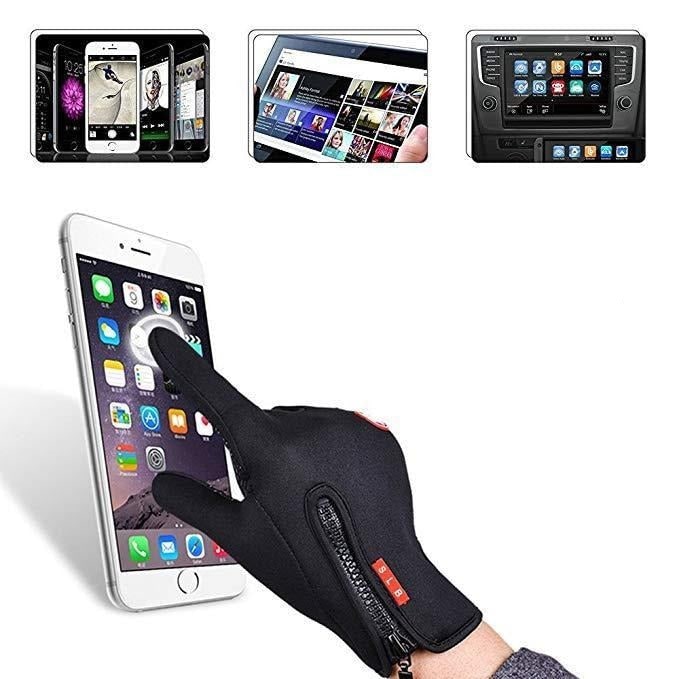 Windproof Thermal Winter Gloves with Touchscreen Grip and Zipper Closure - Image 10