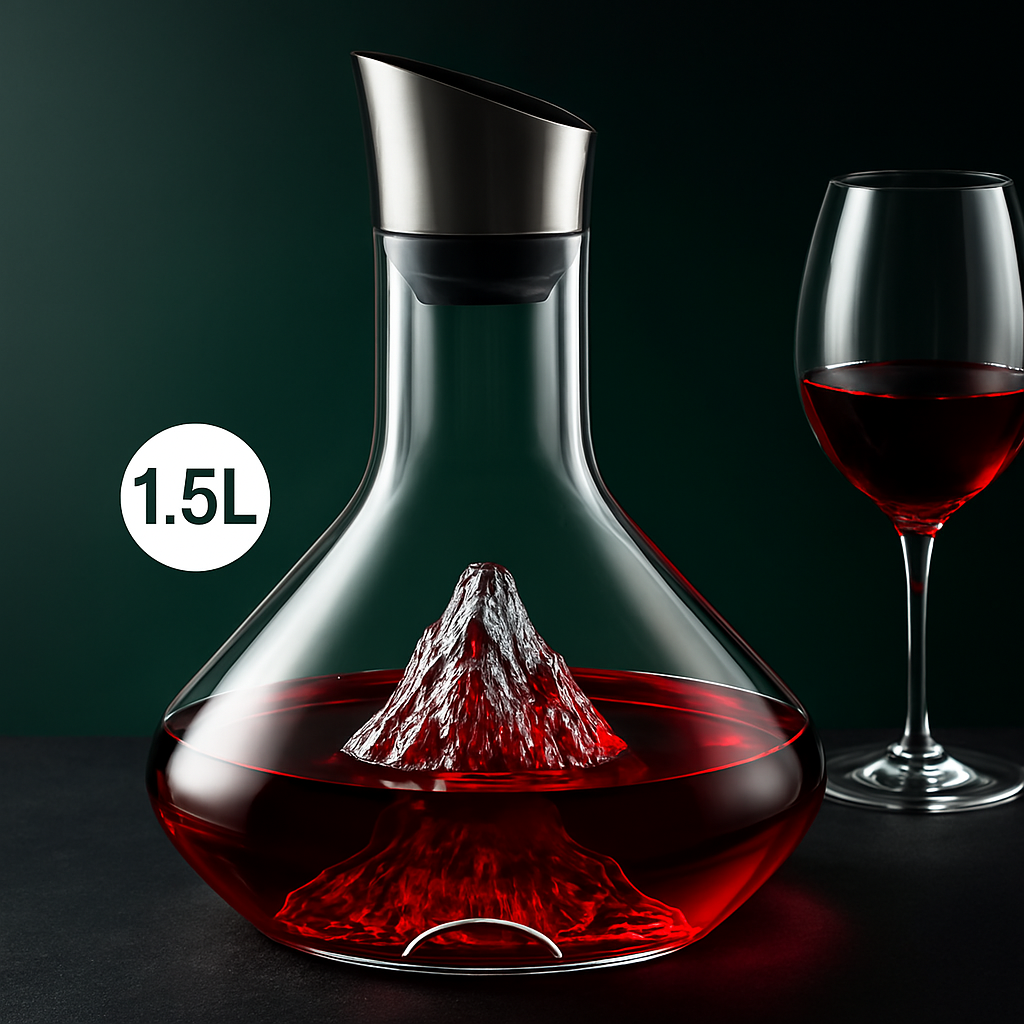 Wine Decanter with Aerator and Mountain Glacier Design 1500ml Crystal Glass Carafe - Image 4