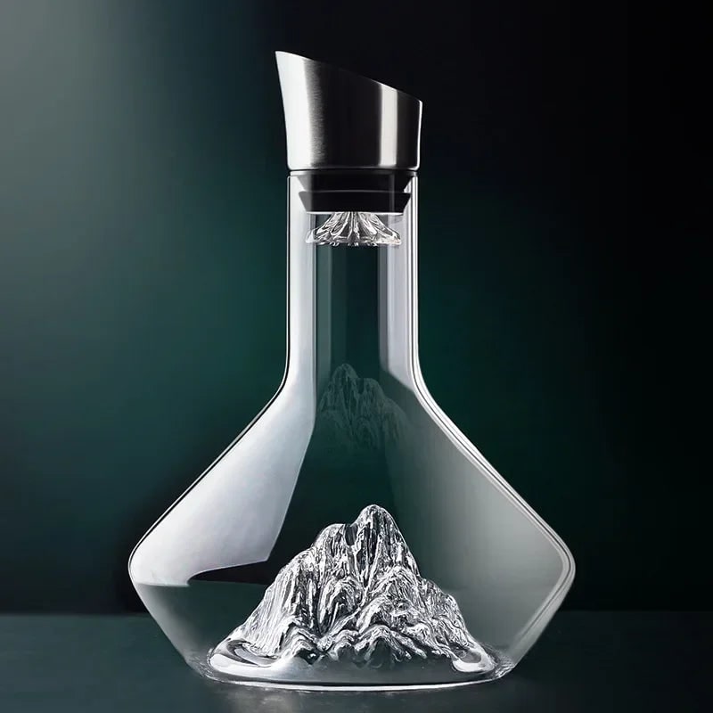 Wine Decanter with Aerator and Mountain Glacier Design 1500ml Crystal Glass Carafe - Image 6