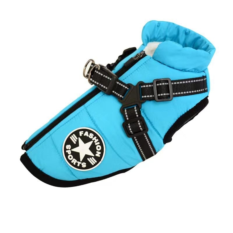 Winter Dog Jacket with Integrated Harness Waterproof Padded Puffer Vest and Reflective Straps - Image 5