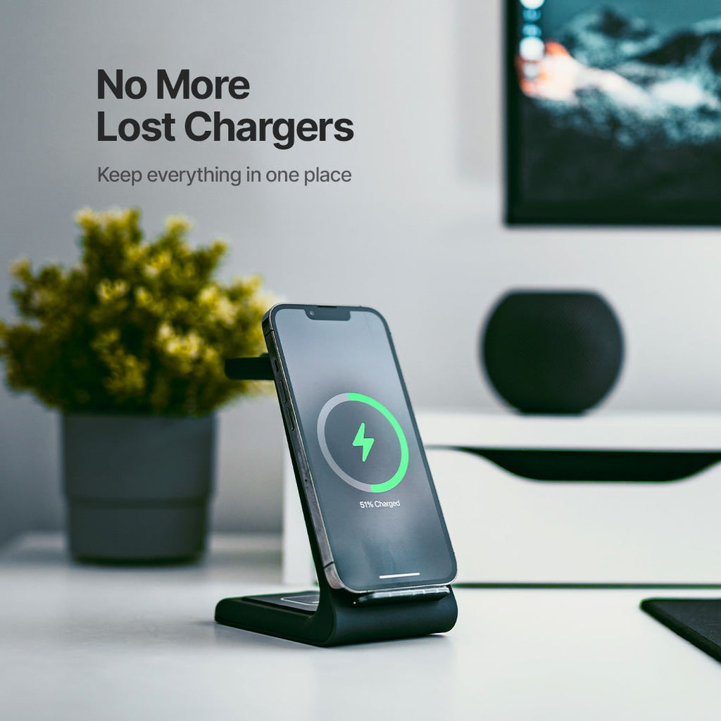 Wireless Charging Station for Phone Watch and Earbuds with Fast and Angled Stand - Image 3