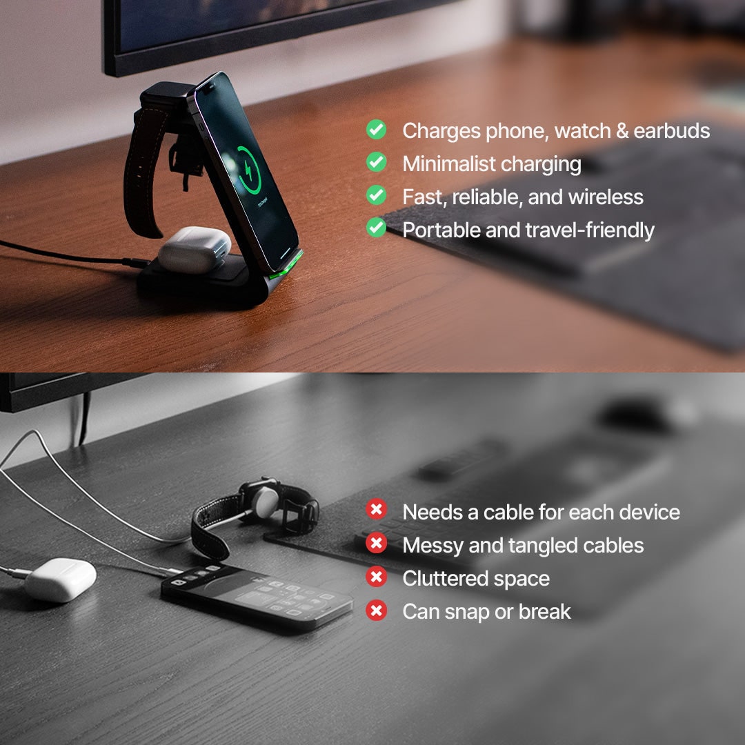 Wireless Charging Station for Phone Watch and Earbuds with Fast and Angled Stand - Image 7