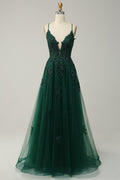 Women's A-Line Formal Long Prom Dress | Lace-Up Back Slit - Image 1
