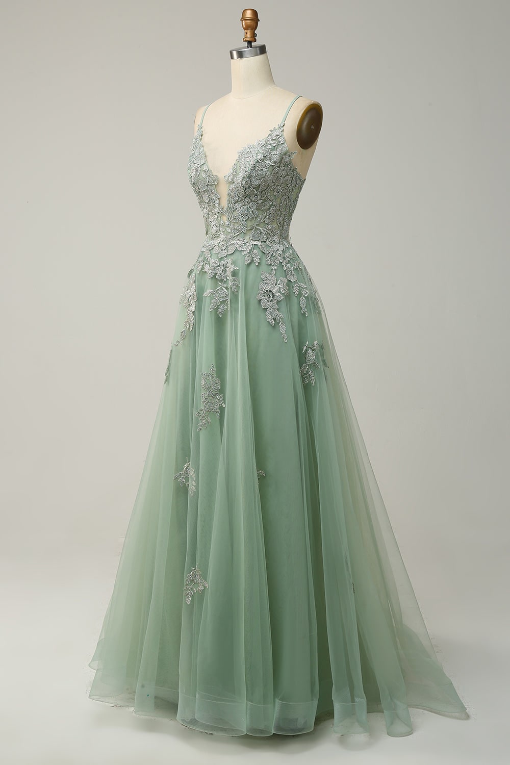 Women's A-Line Formal Long Prom Dress | Lace-Up Back Slit - Image 11