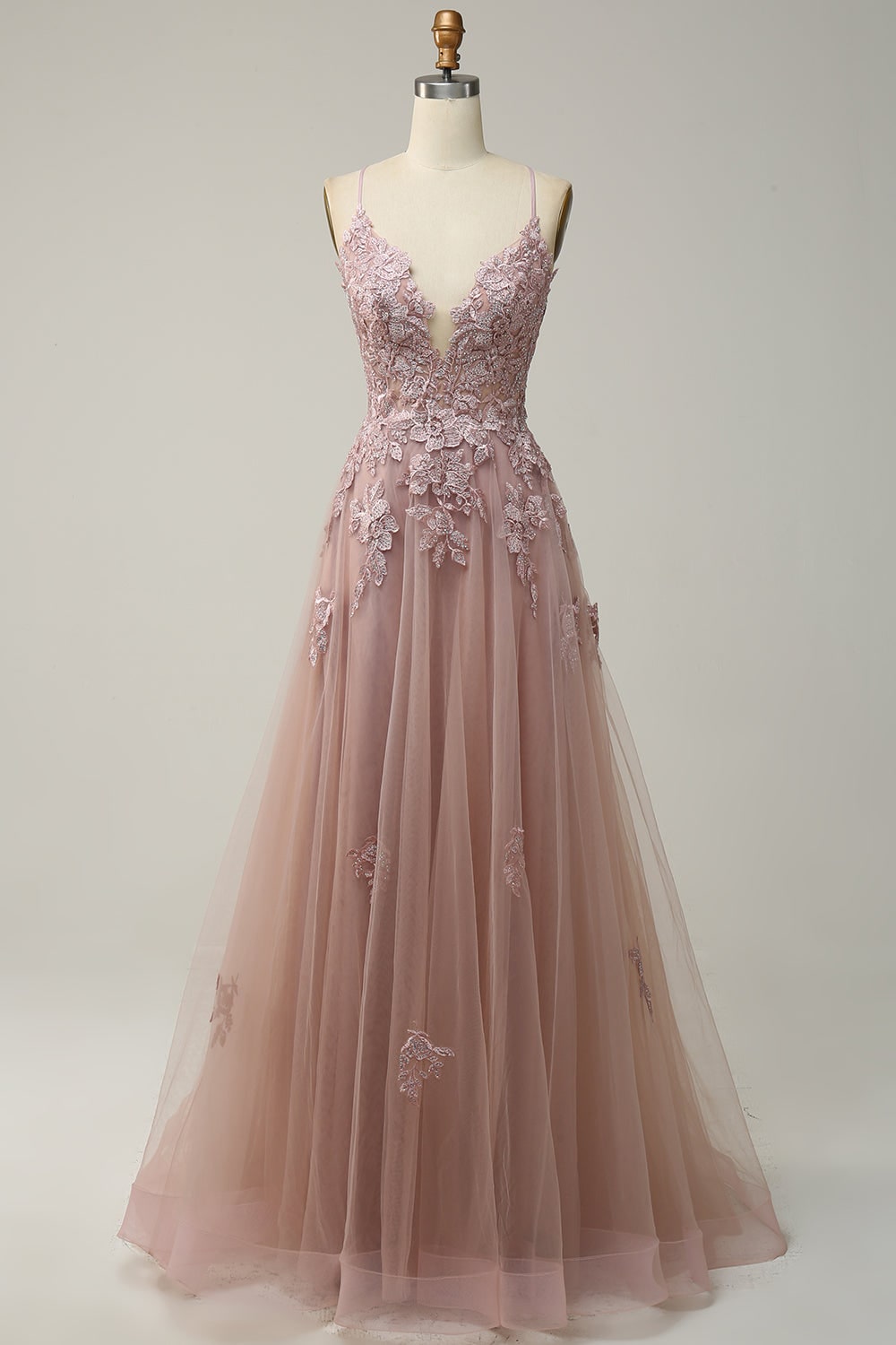 Women's A-Line Formal Long Prom Dress | Lace-Up Back Slit - Image 12