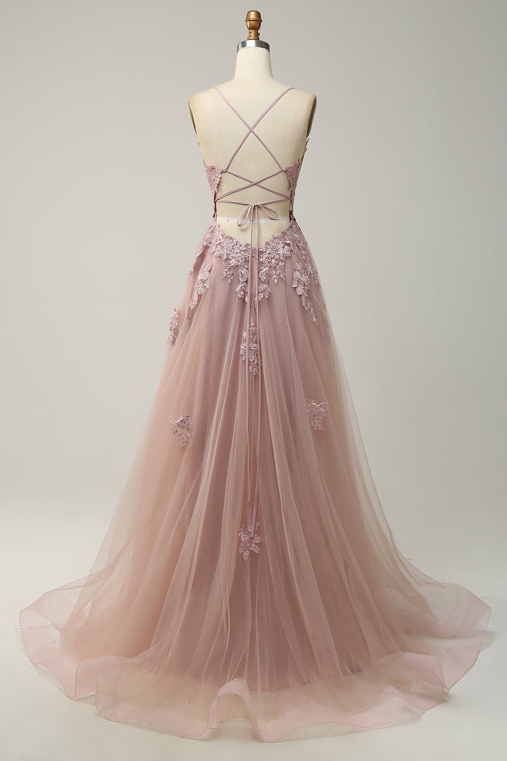 Women's A-Line Formal Long Prom Dress | Lace-Up Back Slit - Image 13