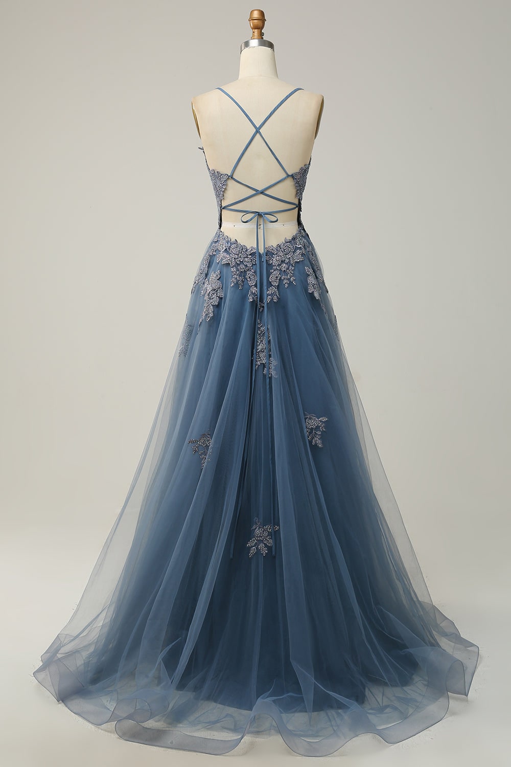 Women's A-Line Formal Long Prom Dress | Lace-Up Back Slit - Image 15