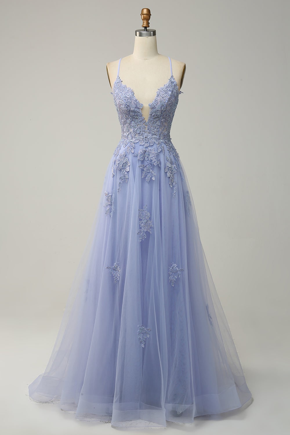 Women's A-Line Formal Long Prom Dress | Lace-Up Back Slit - Image 16