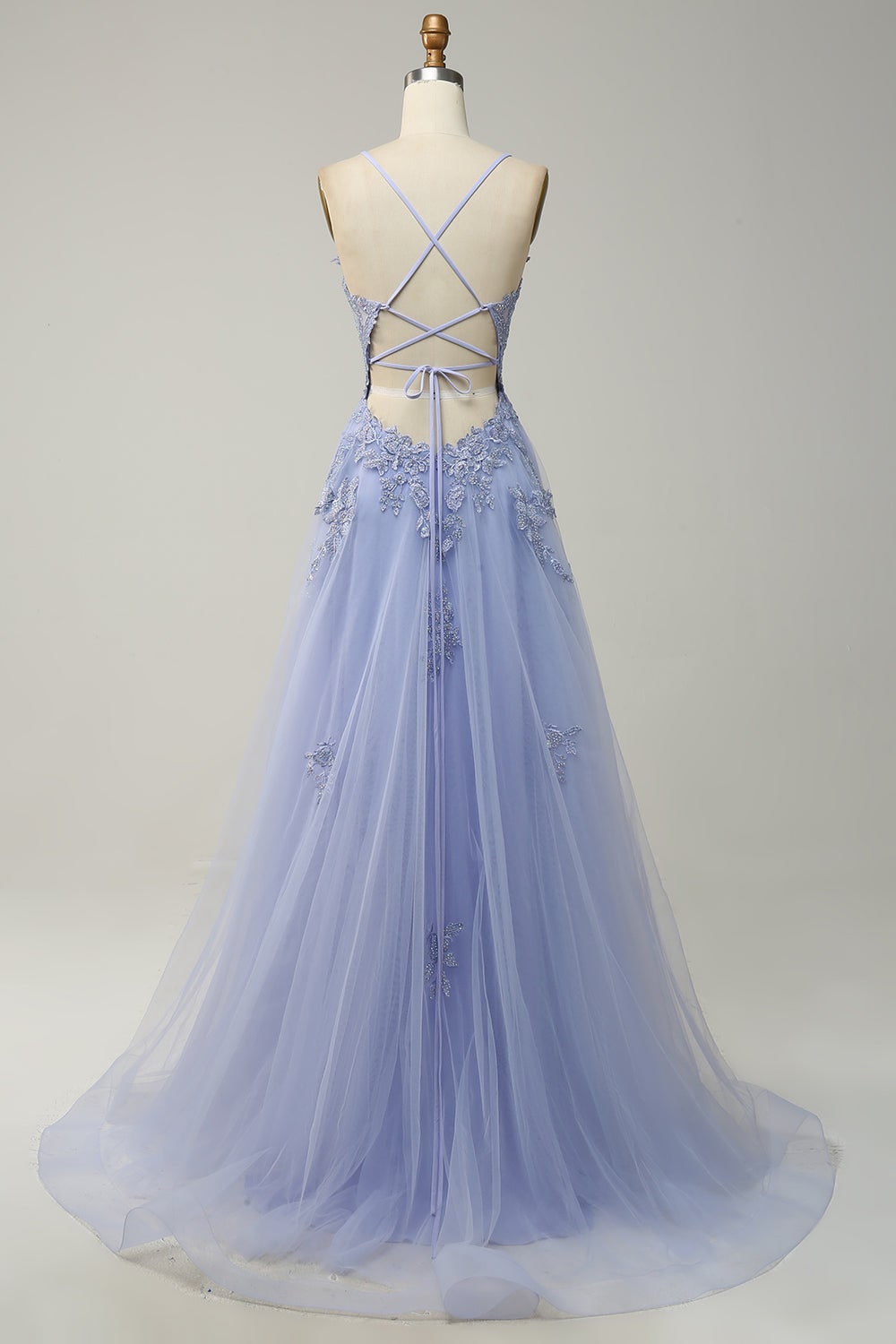 Women's A-Line Formal Long Prom Dress | Lace-Up Back Slit - Image 17