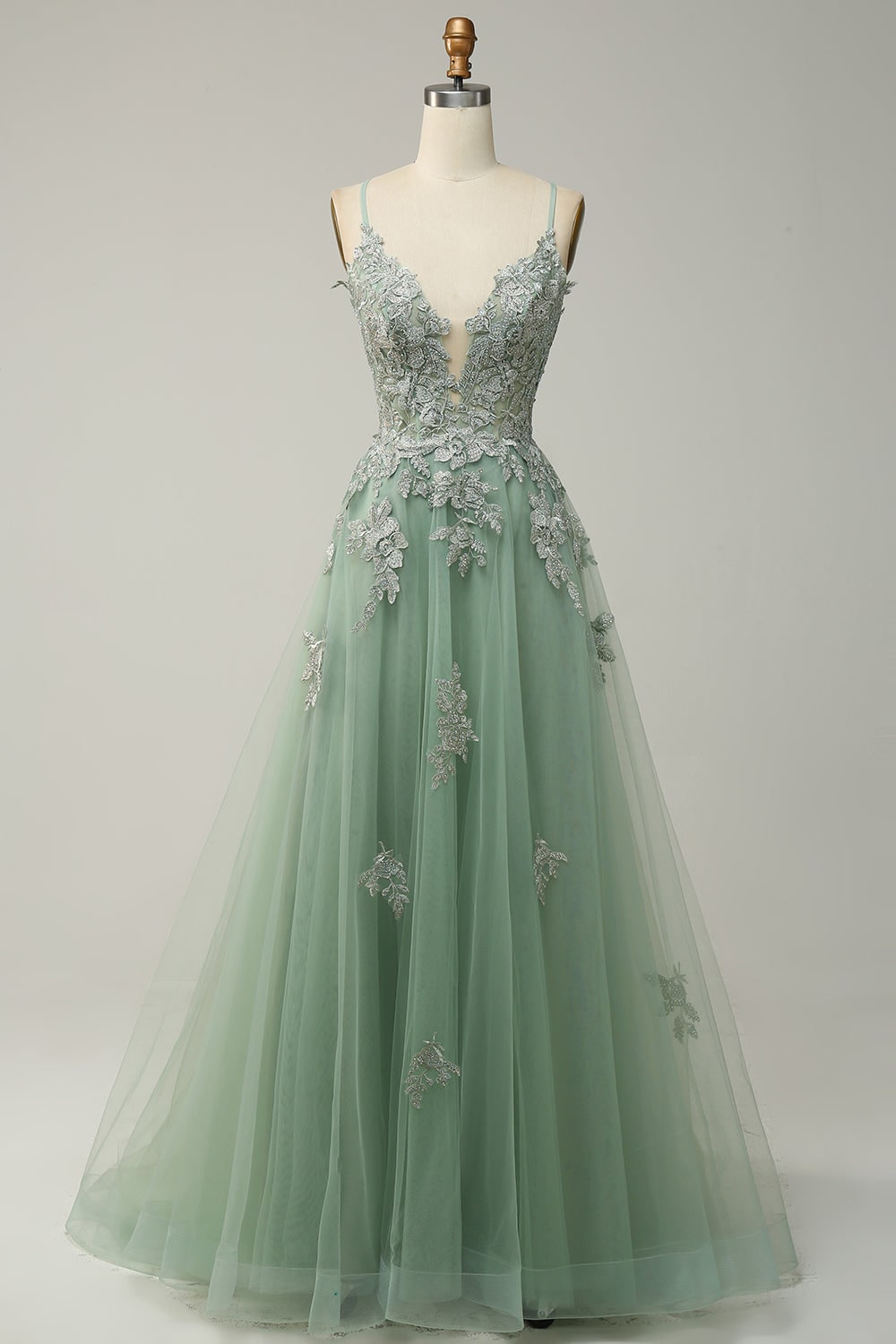 Women's A-Line Formal Long Prom Dress | Lace-Up Back Slit - Image 9