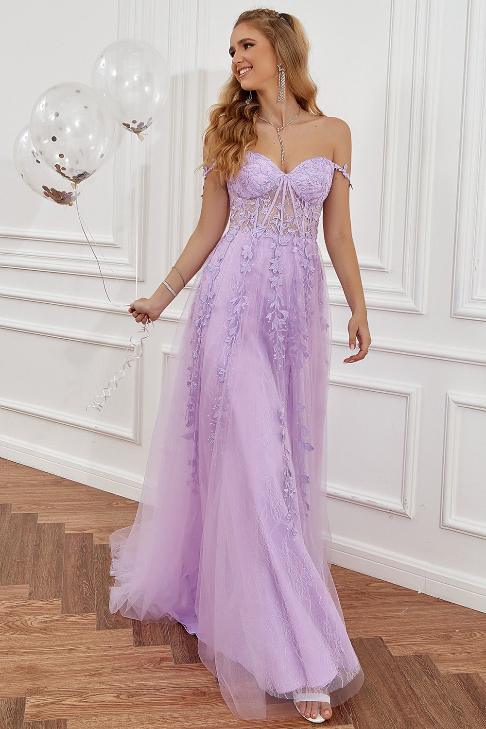 Women's A-Line Prom Dress Formal Evening Gown Sweetheart Neckline | Beaded Corset - Image 9