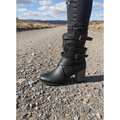 Women's Ankle Boots Block Heel with Buckle Straps and Walking Comfort - Image 3