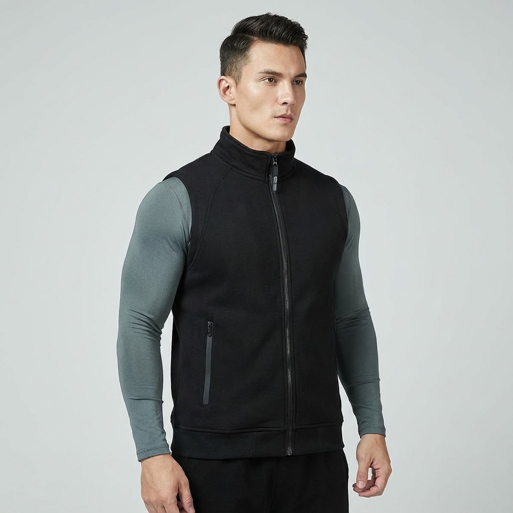 Women's Athletic Vest with Fleece Lining and Zippered Pockets - Image 3